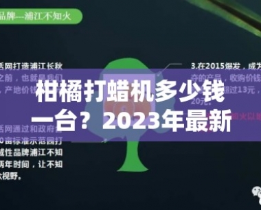 柑橘打蜡机多少钱一台?2023年最新价格解析与选购指南